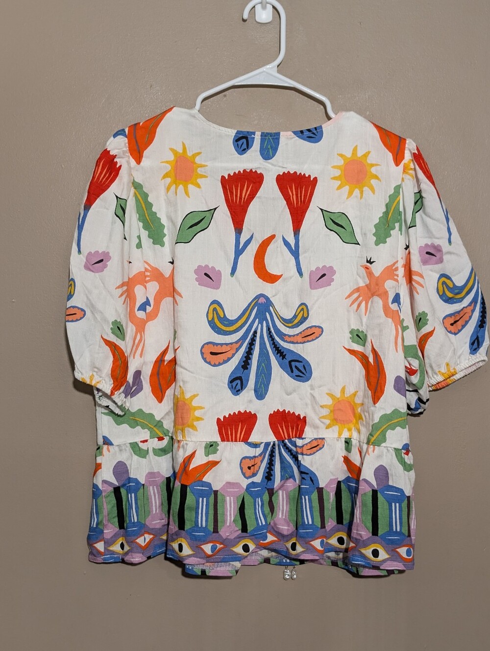 Cece Floral Print Blouse Large - Picture 3 of 4